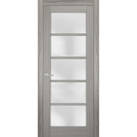 Sartodoors Pocket Interior Door, 24" x 96", Gray QUADRO4002ID-SSS-3696